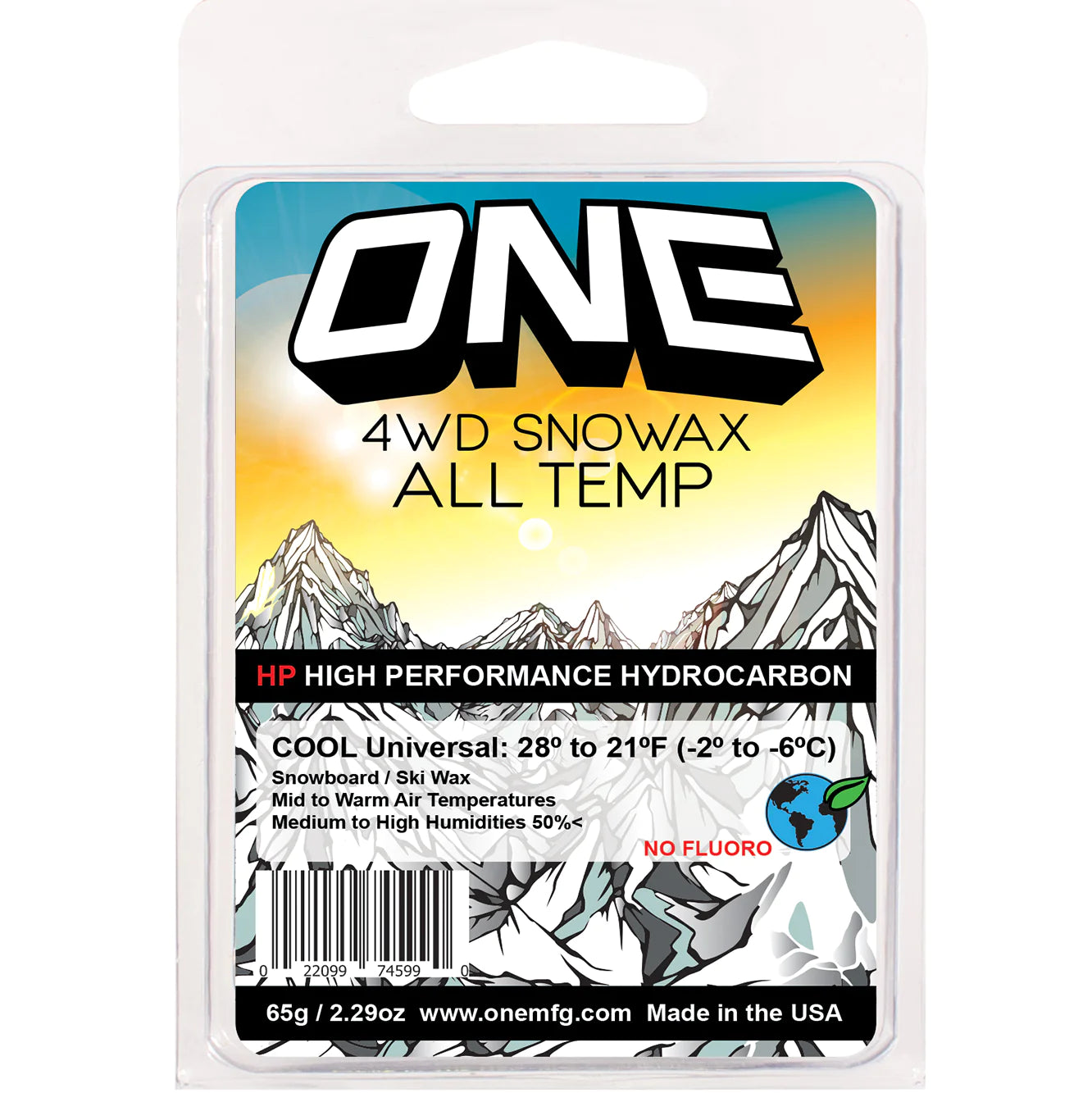 One Ball 4WD 165g Cool/ All Temp Snowboard/ski Wax