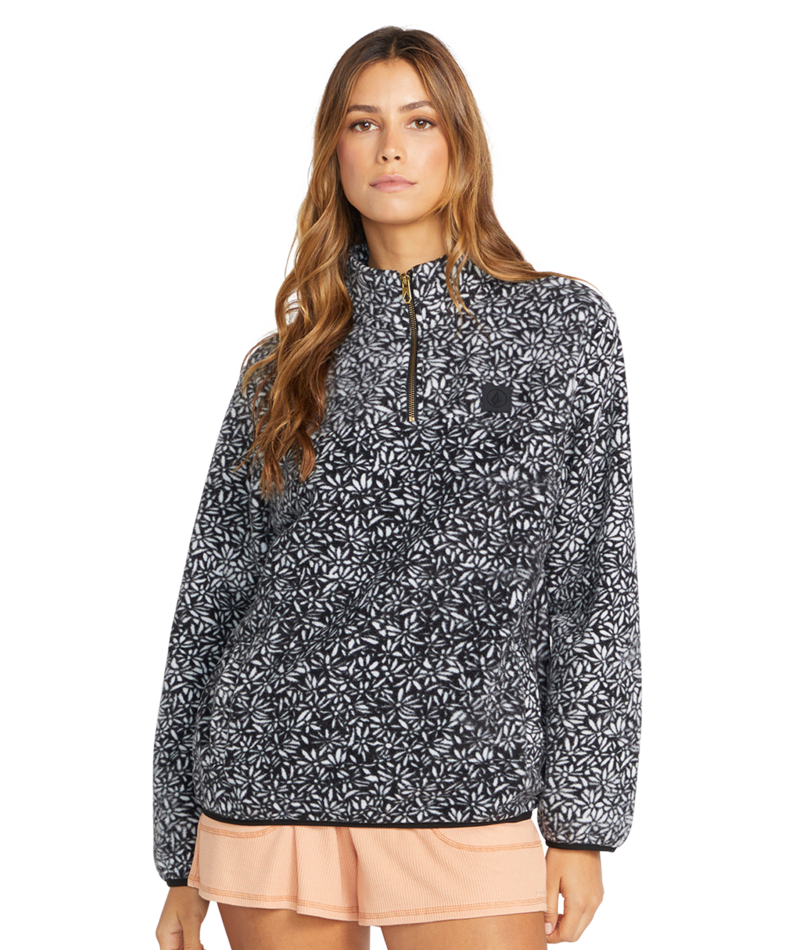 Volcom Women's PHEELIN IT MOCK NECK PULLOVER SWEATSHIRT - CLOUD