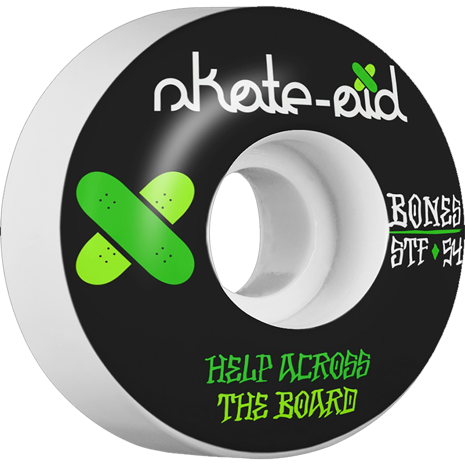 Bones STF Skate Aid II 54mm WHT/BLK W/GRN
