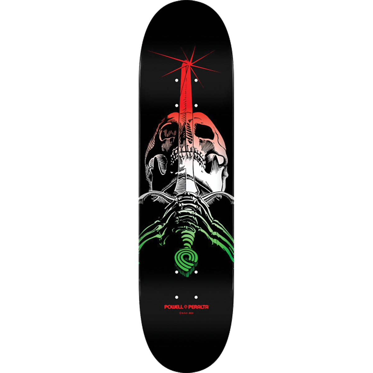 Powell Peralta Skull and Sword Green Fade Skateboard Deck