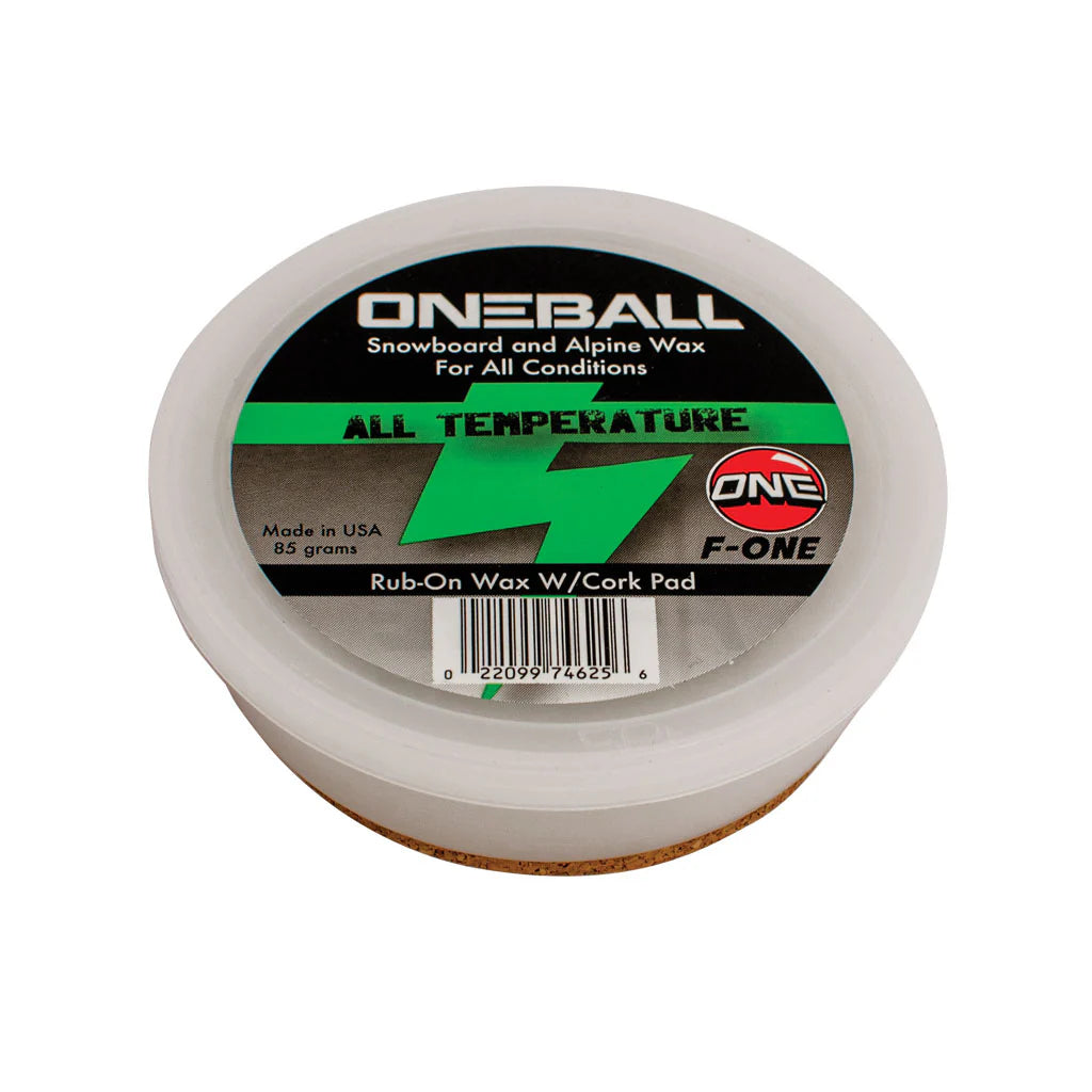 F-1 Rub-On Snowboard / Ski Wax with Cork Applicator