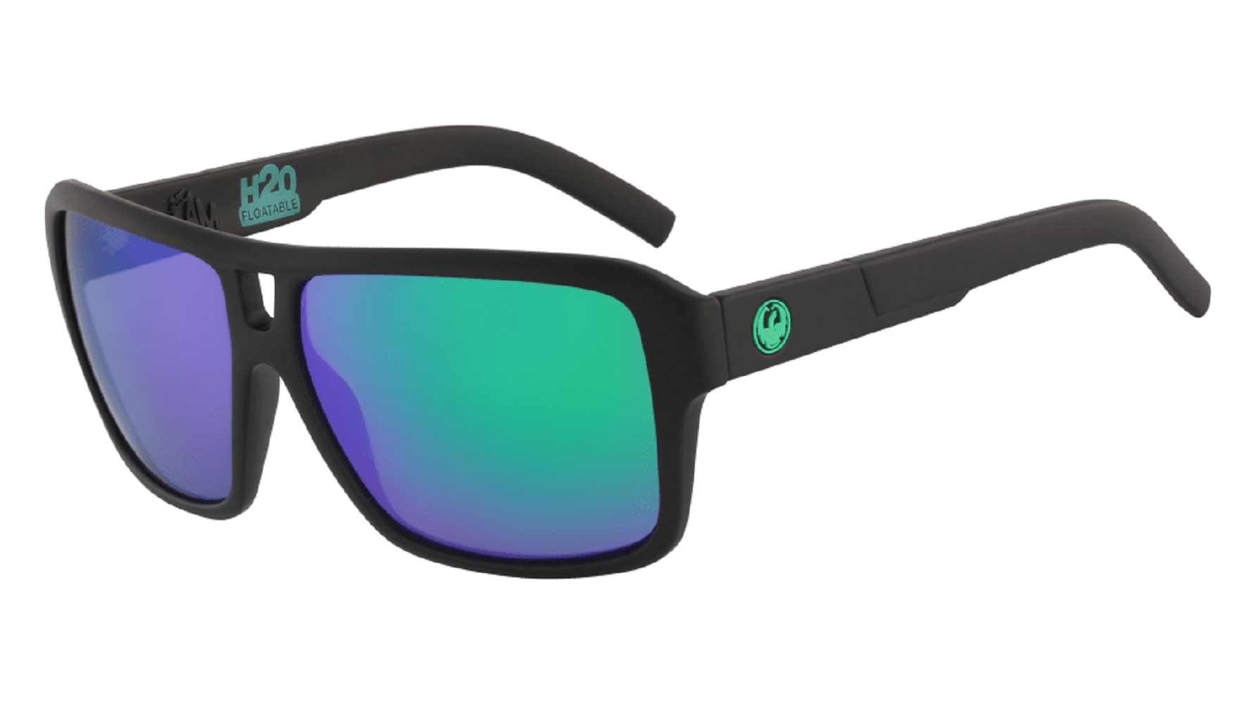 Dragon The Jam LL H20 Polar Sunglasses (H20 Matte Black-LL Green)