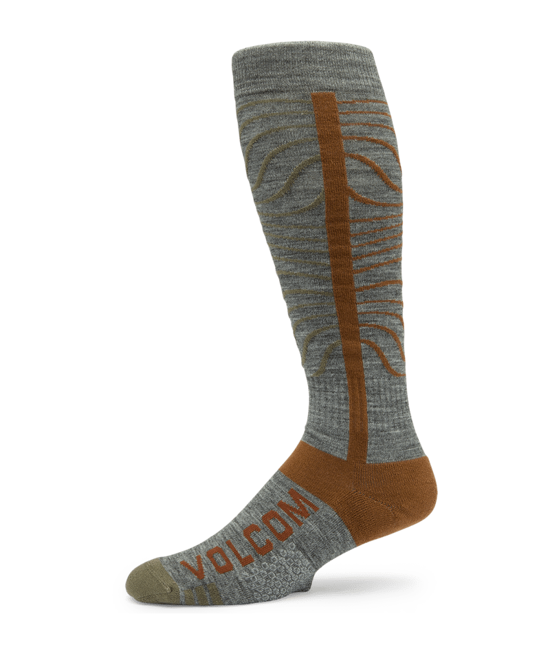 Volcom Heavy Over the Calf Snowboard Sock (Heather Grey)