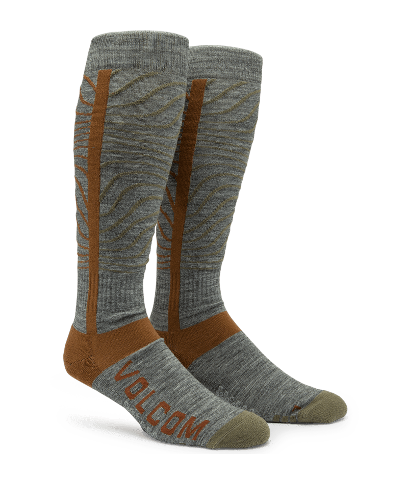 Volcom Heavy Over the Calf Snowboard Sock (Heather Grey)