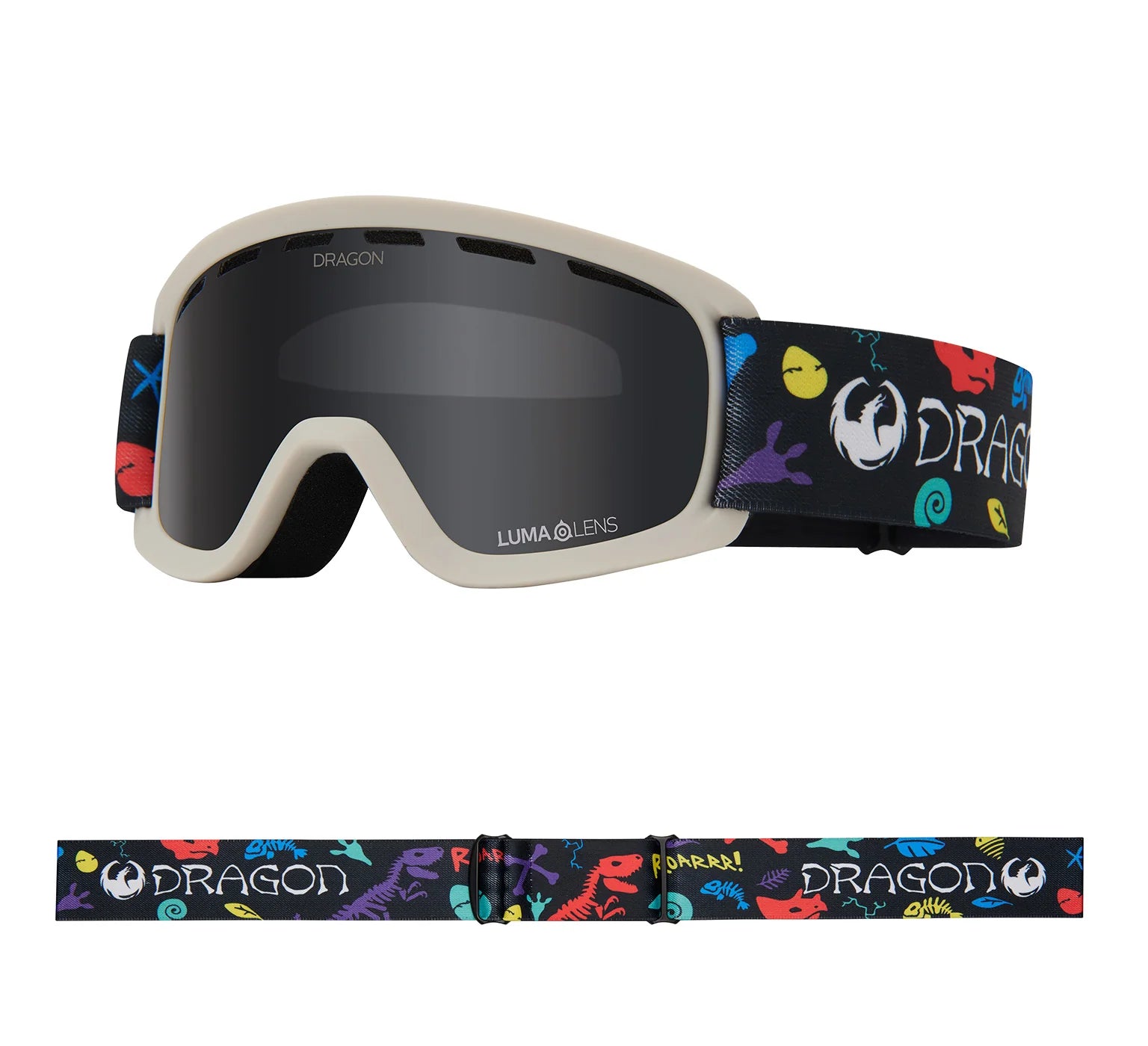 DRAGON Youth Lil D - Lil Dinos Lumalens Dark Smoke Lens Snowboard Goggle 2024