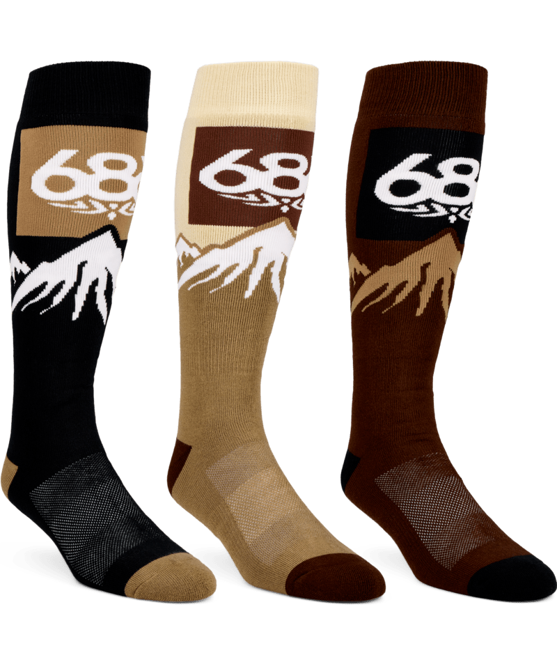 686 Mens Snow Capped Snowboard Socks (3pack)