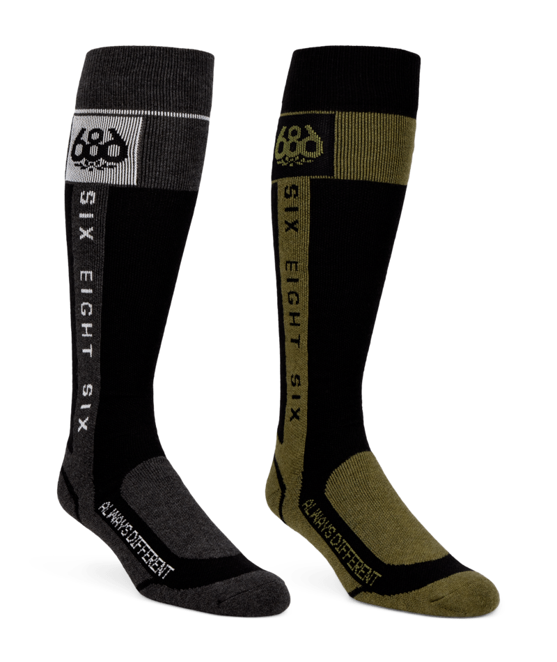 686 Mens Merino Flow Snowboard Socks 2pac