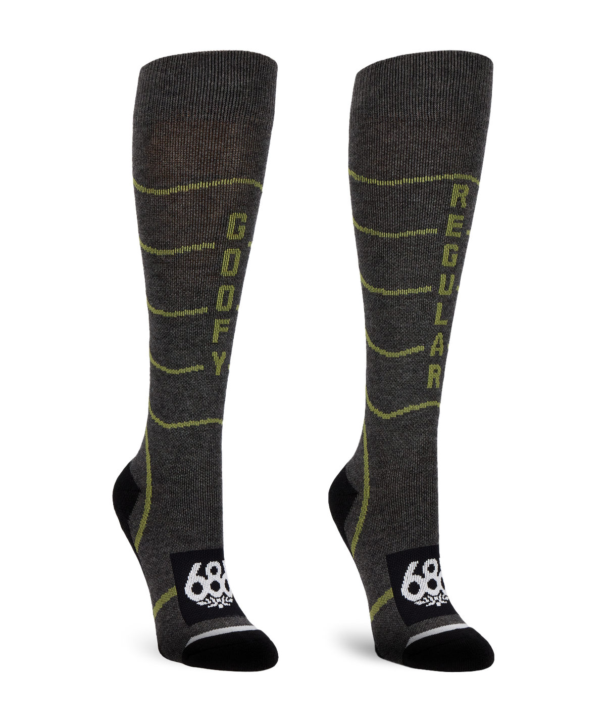 686 Womens Contour Merino Snowboard Sock 2pac