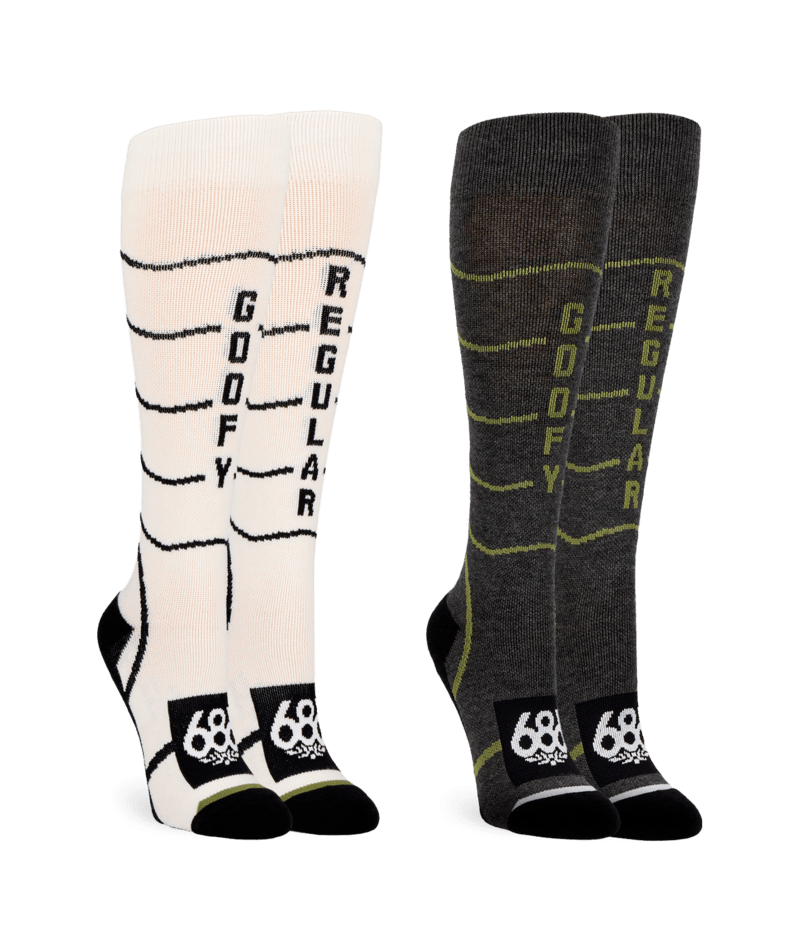 686 Womens Contour Merino Snowboard Sock 2pac