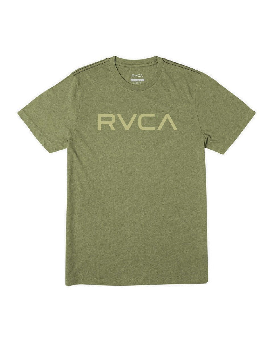 Camiseta RVCA Big Para Hombre – Algodón Orgánico, Estampado En Pecho Y Espalda, Corte Holgado Y Cómodo